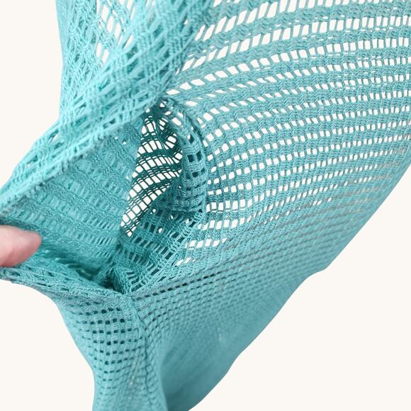 NWT Haute Hippie Women’s L Aqua Crochet Halter Maxi Dress Boho Swimsuit Cover Up - Picture 6 of 10